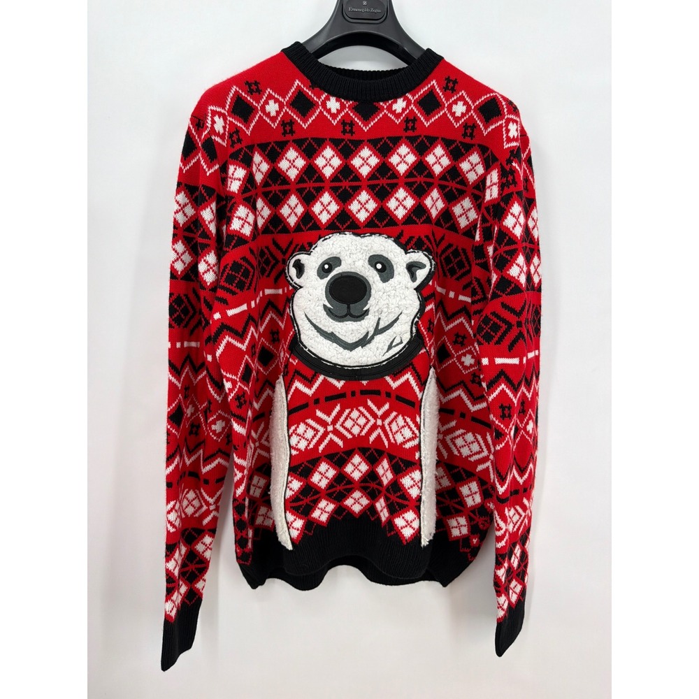 You Look Ugly Today Polar Bear Ugly Christmas Sweater Red Black XL EU XXL